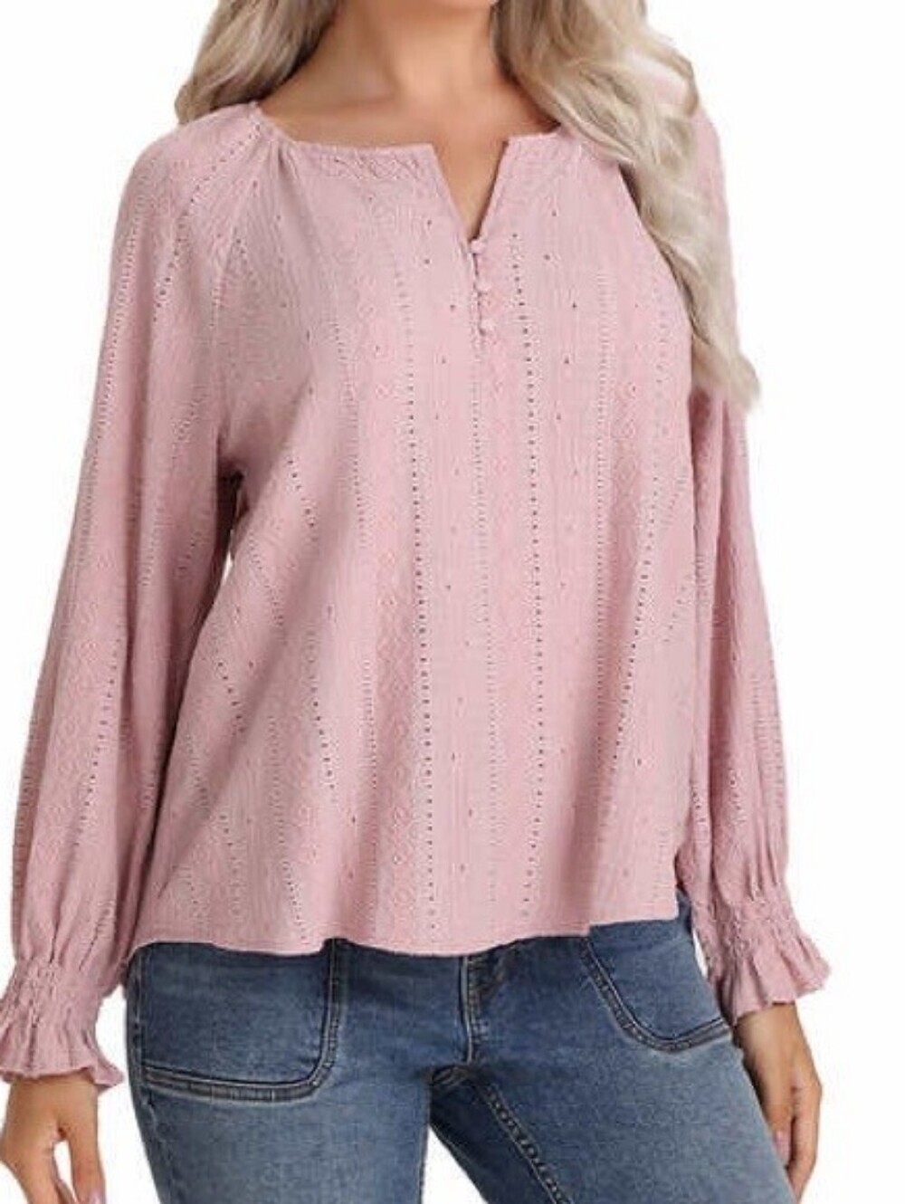 Frye Blush Pink Peasant Blouse Size Large
